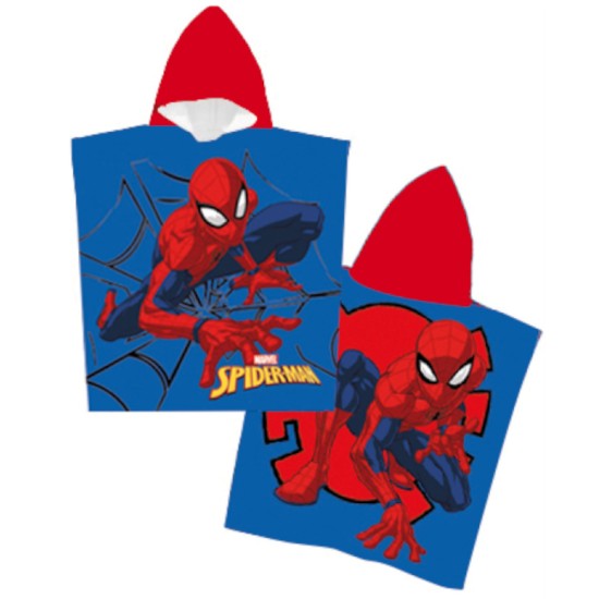 Παιδικό Πόντσο Microfiber Spiderman - Μπλε - Διάσταση: 55 x 110 cm