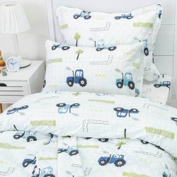 Παπλωματοθήκη Trucky Μονή - Λευκό - Διάσταση: 160 x 240 cm