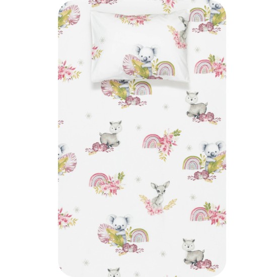 Σεντόνι Σετ 2ΤΜΧ Bambi Μονό - Ροζέ - Διάσταση: 160 x 240 cm + 50 x 70 cm