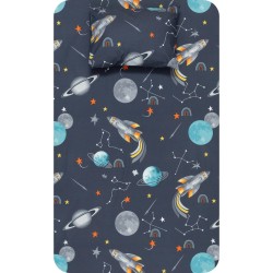 Σεντόνι Σετ 2ΤΜΧ Γαλαξίας Μονό Γκρι - Γκρι - Διάσταση: 160 x 240 cm + 50 x 70 cm