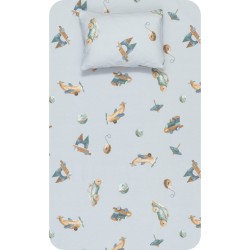 Σεντόνι Σετ 2ΤΜΧ Toys Μονό - Σιέλ - Διάσταση: 160 x 240 cm + 50 x 70 cm