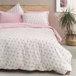 Παπλωματοθήκη διπλή 200x240εκ. Salonica Άνοιξη (ροζ)