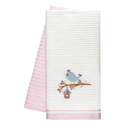 Beauty Home Ποτηρόπανα σετ 2τμχ Bird Art 8821 40x60 Ροζ