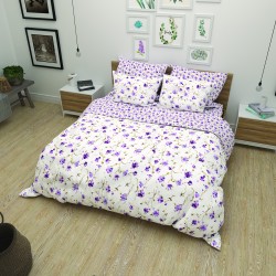 Σετ υπέρδιπλο 220x260εκ. Cotton stories Πασχαλιά (μωβ)