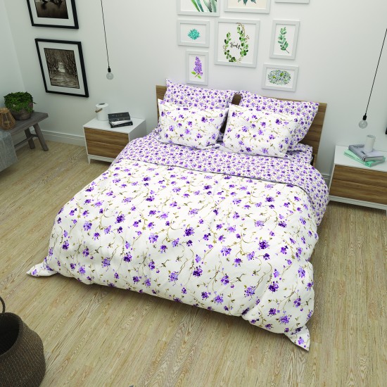 Σετ υπέρδιπλο 220x260εκ. Cotton stories Πασχαλιά (μωβ)