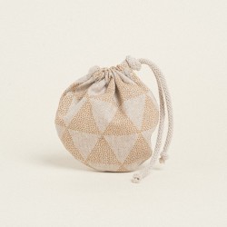 Beauty Home ΠΟΥΓΚΙ ΟΒΑΛ ΜΕ ΚΟΡΔΟΝΙ 13 x 14 cm ΤΡΙΓΩΝΑ ΜΠΕΖ ΠΟΥΑ