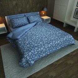 Σετ υπέρδιπλο 220x260εκ. Cotton stories Βελανιδιά (μπλε)