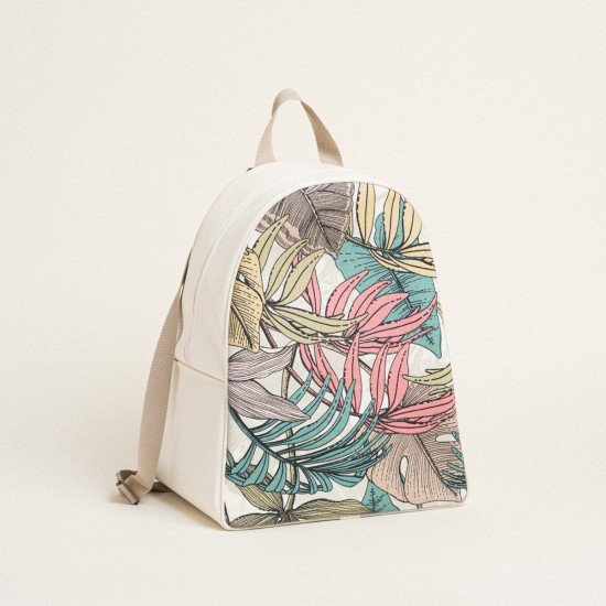 Beauty Home BACKPACK 43x35x23cm ΤΡΟΠΙΚΟ ΠΑΣΤΕΛ