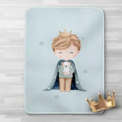 Κουβέρτα Κούνιας Little King - Πετρόλ - Διάσταση: 100 x 140 cm