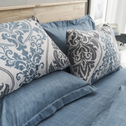 Μαξιλαροθήκες Salonica Βικτωριανό (μπλε) σχέδιο κατωσέντονο