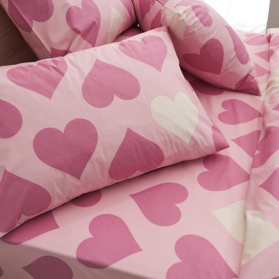 Σετ υπέρδιπλο 240x260εκ. Salonica Love (ροζ)