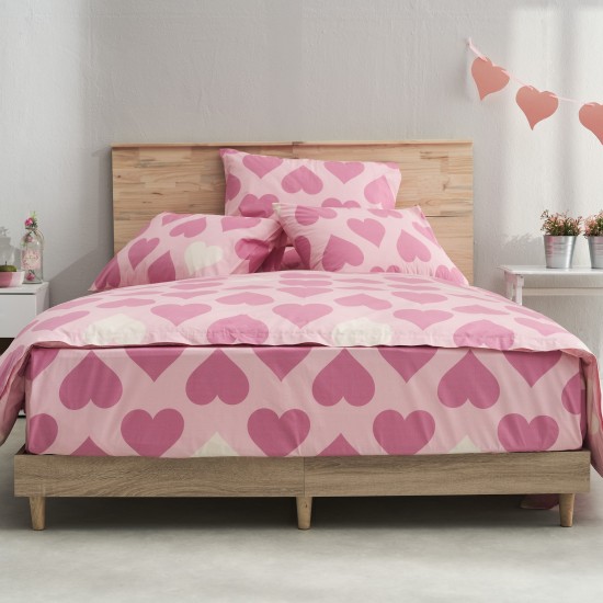 Σετ υπέρδιπλο 240x260εκ. Salonica Love (ροζ)