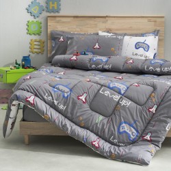 Παπλωματοθήκη μονή 160x240εκ. Salonica Mindcraft (γκρι)