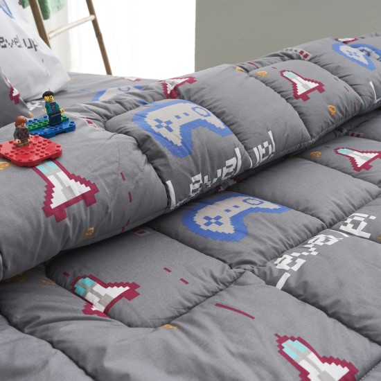 Παπλωματοθήκη μονή 160x240εκ. Salonica Mindcraft (γκρι)