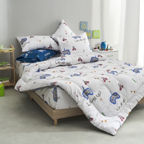 Σεντόνι μονό 160x260εκ. Salonica Mindcraft (λευκό)