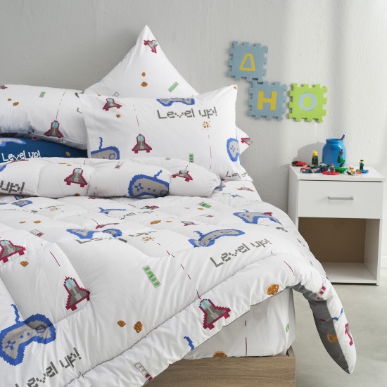 Σεντόνι μονό 160x260εκ. Salonica Mindcraft (λευκό)