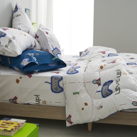 Σεντόνι μονό 160x260εκ. Salonica Mindcraft (λευκό)