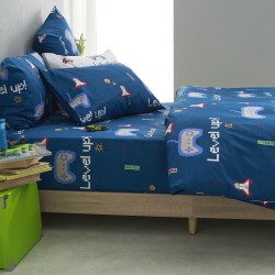 Σεντόνι μονό 160x260εκ. Salonica Mindcraft (μπλε)