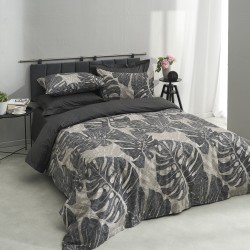 Παπλωματοθήκη διπλή 200x240εκ. Salonica Όαση (γκρι)