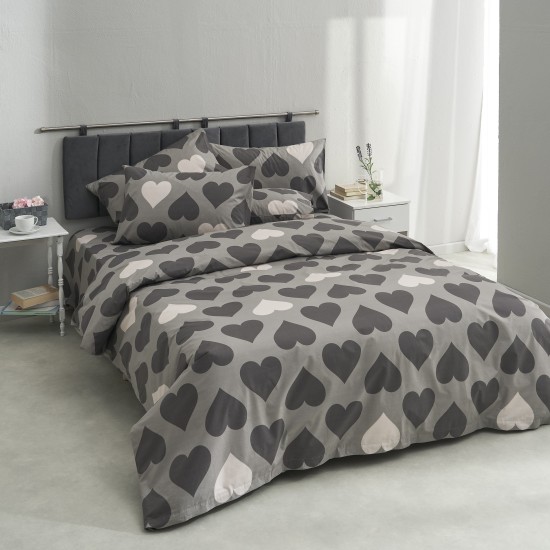 Σετ υπέρδιπλο 240x260εκ. Salonica Love (γκρι)