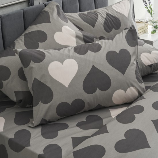 Σετ υπέρδιπλο 240x260εκ. Salonica Love (γκρι)