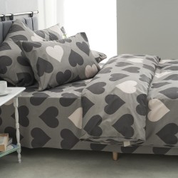 Παπλωματοθήκη μονή 160x240εκ. Salonica Love (γκρι)