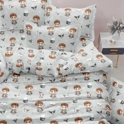 Παπλωματοθήκη Σετ Wizard Moνή - Γκρι - Διάσταση: 160 x 240 cm + 50 x 70 cm