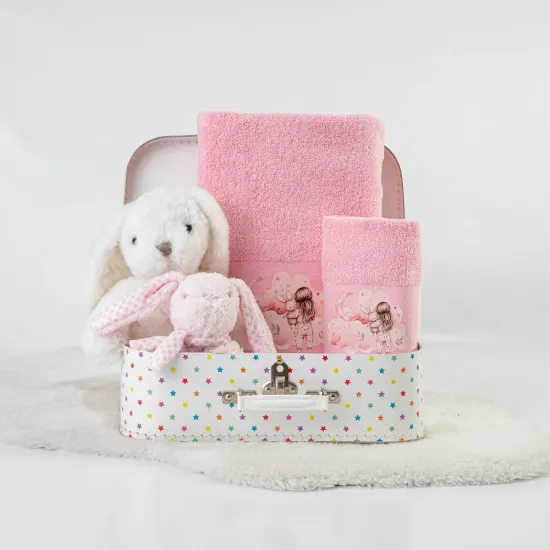 Πετσέτες Σετ 2ΤΜΧ Goodnight Ροζ - Ροζ - Διάσταση: 70 x 120 / 30 x 50 cm