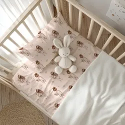 Σεντόνια Κούνιας Σετ Goodnight Ροζέ - Ροζέ - Διάσταση: (2) 120 x 160 cm + 30 x 40 cm