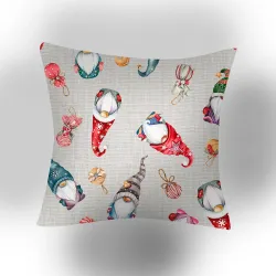 Μαξιλάρι Διακοσμητικό Χριστουγεννιάτικο Gnomos - Μπεζ - Διάσταση: 45 x 45 cm