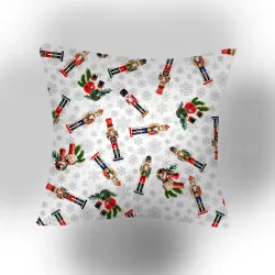 Μαξιλάρι Διακοσμητικό Χριστουγεννιάτικο Nutcracker - Εκρού - Διάσταση: 45 x 45 cm
