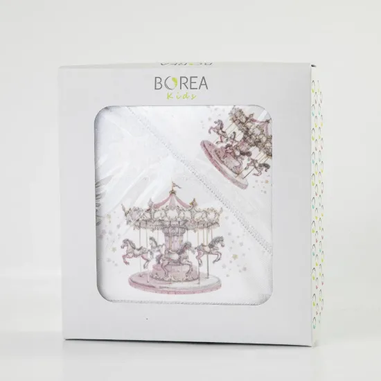 Πετσέτες Σετ 2ΤΜΧ Carousel Λευκό-Ροζ - Λευκό-Ροζ - Διάσταση: 70 x 120 / 30 x 50 cm