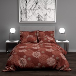 Παπλωματοθήκη διπλή 200x240εκ. Salonica Νιφάδες (μπορντό)
