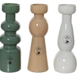 Beauty Home Κηροπήγιο Από Ανακυκλωμένο Γυαλί 6.5 x 20 cm