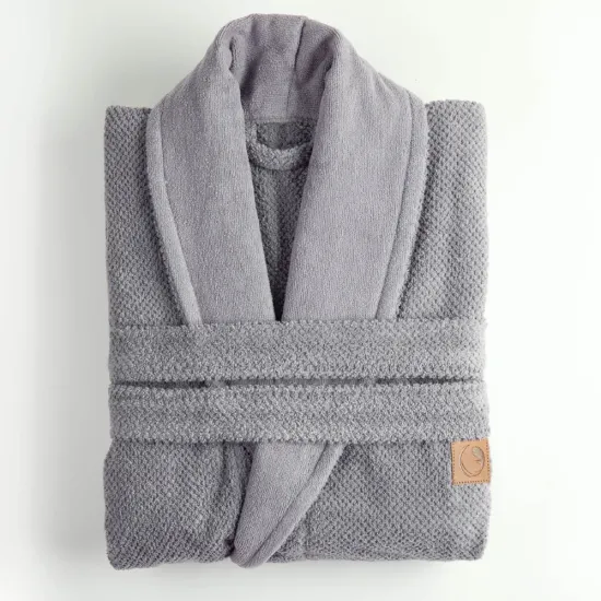 Μπουρνούζι Ενηλίκων Με Γιακά Lava Γκρι - Γκρι - Διάσταση: XL