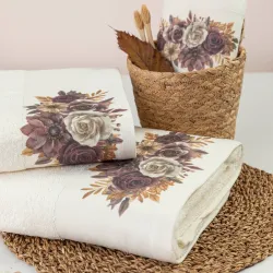 Πετσέτες Σετ 2ΤΜΧ Gerbera - Λευκό - Διάσταση: 50 x 90 / 30 x 50 cm