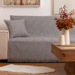 Ριχτάρι Σενίλ Τριθέσιο Bari - Γκρι - Διάσταση: 180 x 300 cm