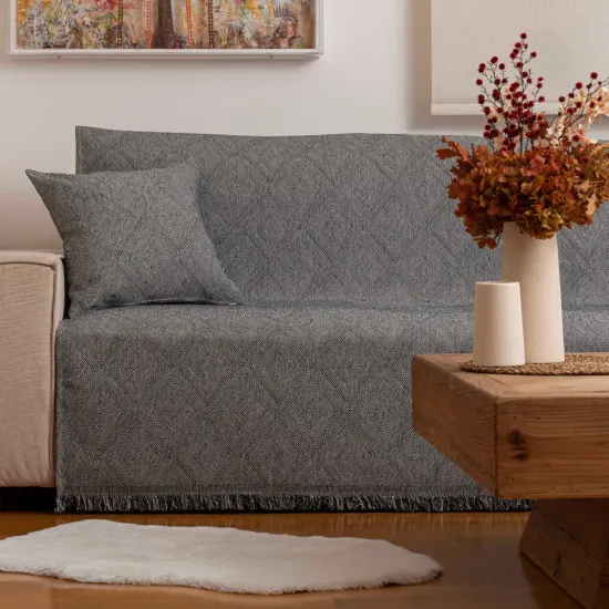 Ριχτάρι Σενίλ Διθέσιο Bari - Γκρι - Διάσταση: 180 x 250 cm