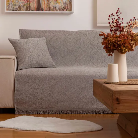 Ριχτάρι Σενίλ Διθέσιο Bari - Γκρι - Διάσταση: 180 x 250 cm