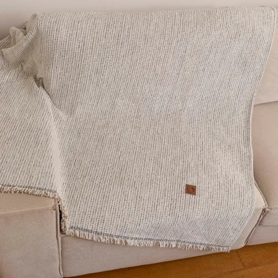 Ριχτάρι Σενίλ Πολυθρόνας Velvet - Γκρι - Διάσταση: 180 x 180 cm