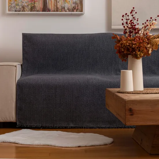 Ριχτάρι Σενίλ Πολυθρόνας Velvet - Γκρι - Διάσταση: 180 x 180 cm