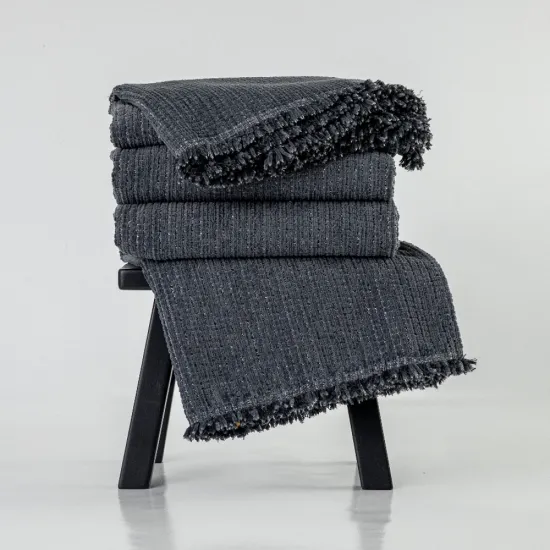 Ριχτάρι Σενίλ Πολυθρόνας Velvet - Γκρι - Διάσταση: 180 x 180 cm