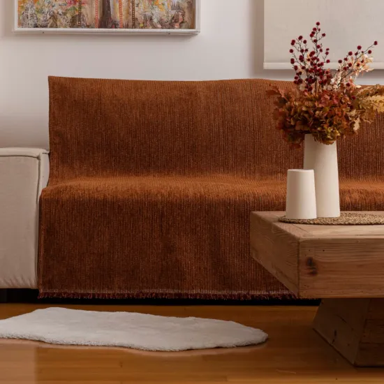 Ριχτάρι Σενίλ Πολυθρόνας Velvet - Γκρι - Διάσταση: 180 x 180 cm