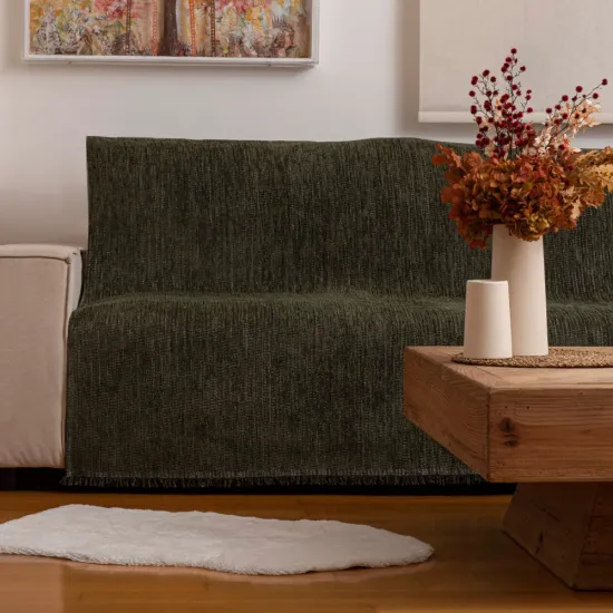 Ριχτάρι Σενίλ Πολυθρόνας Velvet - Γκρι - Διάσταση: 180 x 180 cm