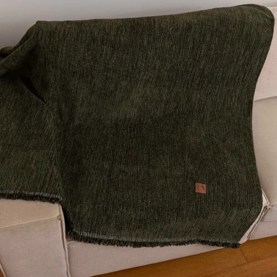 Ριχτάρι Σενίλ Πολυθρόνας Velvet - Γκρι - Διάσταση: 180 x 180 cm