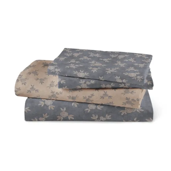 Σεντόνια Εμπριμέ Σετ Elite Υπέρδιπλα - Μπλε - Διάσταση: (2) 240 x 260 cm + (2) 50 x 70 cm