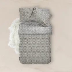 Σεντόνια Εμπριμέ Σετ Honey Μονά - Γκρι - Διάσταση: (2) 160 x 240 cm + 50 x 70 cm