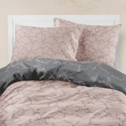 Σεντόνια Εμπριμέ Σετ Nest Μονά - Ροζέ - Διάσταση: (2) 160 x 240 cm + 50 x 70 cm