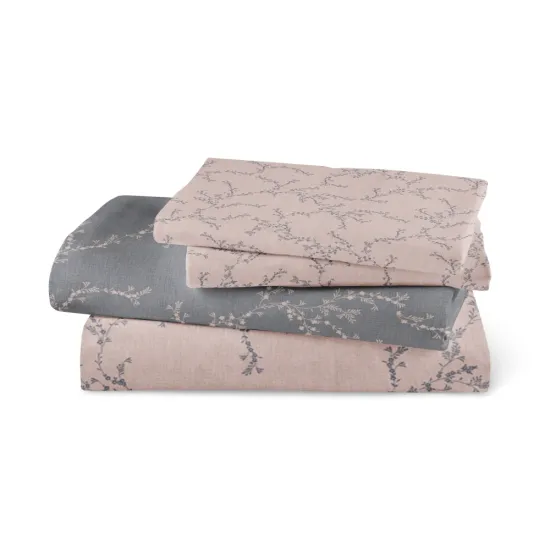 Σεντόνια Εμπριμέ Σετ Nest Μονά - Ροζέ - Διάσταση: (2) 160 x 240 cm + 50 x 70 cm