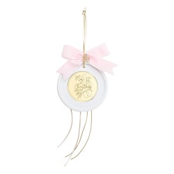 Beauty Home ΚΡΕΜΑΣΤΟ ΣΤΡΟΓΓΥΛΟ ΚΕΡΑΜΙΚΟ ME PLEXI MY 1st CHRISTMAS ΡΟΖ